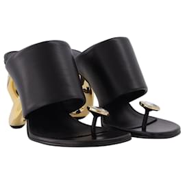 JW Anderson-Diamond Sandals in Black Leather-Black