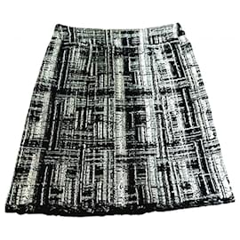 Chanel-chanel tweed skirt-Black,White