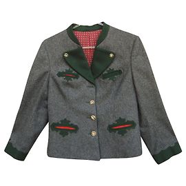 Autre Marque Pischl Tyrolean Loden Wool Jacket Grey 38 Grey