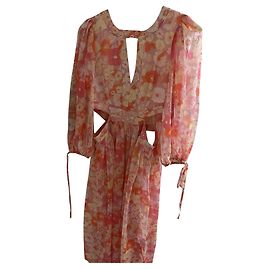Robe Maje Flower Power rose en viscose Rose