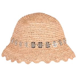Cappello a secchiello Paco Rabanne Raphia in rafia beige Marrone Beige