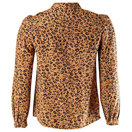 Autre Marque-a.P.C. Leopard Print Long Sleeve Blouse in Animal Print Silk-Other