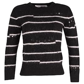 Iro-Iro Cleon Striped Knit Sweater in Black Acrylic-Other
