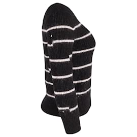 Iro-Iro Cleon Striped Knit Sweater in Black Acrylic-Other