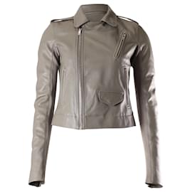Rick Owens-Rick Owens Biker Jacket in Grey Leather-Grey