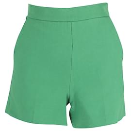 Sandro-Sandro Paris High Waist Shorts in Turquoise Cotton  -Other