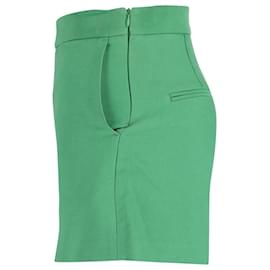 Sandro-Sandro Paris High Waist Shorts in Turquoise Cotton  -Other