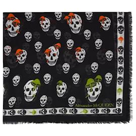 Alexander Mcqueen-Classic Mushroom Scarf in Black/Multi Modal-Multiple colors