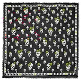 Alexander Mcqueen-Classic Mushroom Scarf in Black/Multi Modal-Multiple colors