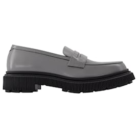 Autre Marque-159 Loafers in Grey Leather-Grey