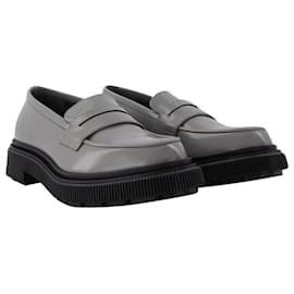 Autre Marque-159 Loafers in Grey Leather-Grey