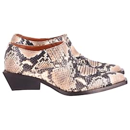Rejina Pyo-Rejina Pyo Dolores Snake-Effect Ankle Boots in Animal Print Leather-Other