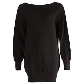 Alexander Wang Zweilagiges Pulloverkleid aus schwarzer Merinowolle Schwarz