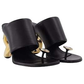 JW Anderson-Diamond Sandals in Black Leather-Black
