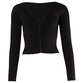 Altuzarra Rippstrick-Cardigan aus schwarzer Polyester-Viskose Schwarz