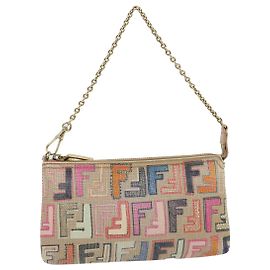 FENDI Zucca Canvas Accessory Pouch Multicolor Auth yk4811 Multiple colors