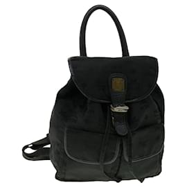 MCM-MCM Vicetos Logogram Backpack Nylon Black Auth 30280-Black