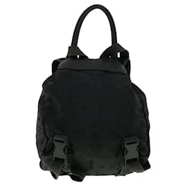 MCM-MCM Vicetos Logogram Backpack Nylon Black Auth 30280-Black