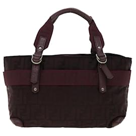 Fendi-Bolsa de mão de lona FENDI Zucca Roxo Aut.2434-Roxo