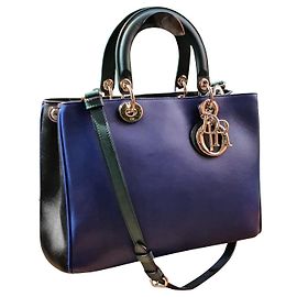 Sac cabas Dior Diorissimo bleu en cuir Bleu