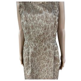 Robe mi-longue DKNY beige et dorée Beige Doré
