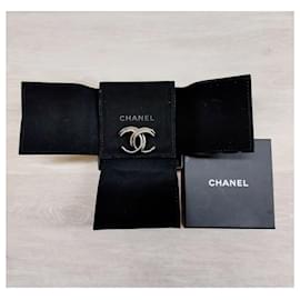 Chanel-Chanel Brosche CC-Metallisch