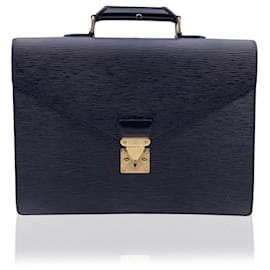 Louis Vuitton-Black Epi Leather Ambassadeur Briefcase Business Bag-Black