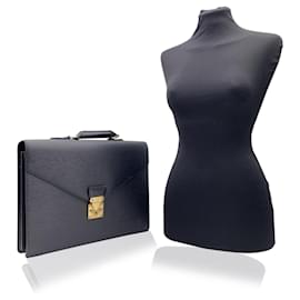 Louis Vuitton-Black Epi Leather Ambassadeur Briefcase Business Bag-Black