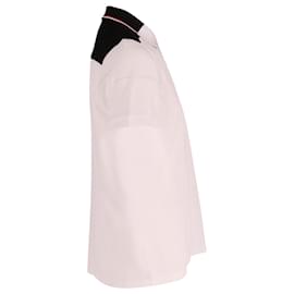 Moncler-Moncler Polo à manches courtes en coton blanc-Blanc