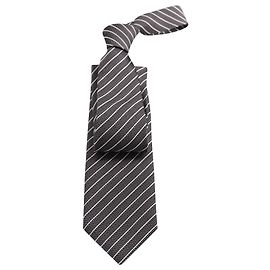 Tom Ford 80Corbata de algodón gris con rayas diagonales mm Gris