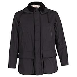 Ralph Lauren-Ralph Lauren Hooded Retro Jacket in Black Cotton -Black