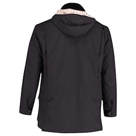 Ralph Lauren-Ralph Lauren Hooded Retro Jacket in Black Cotton-Black