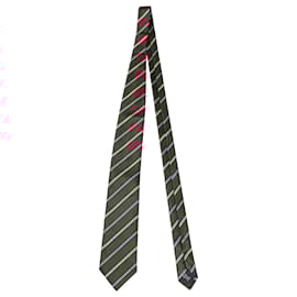 Ermenegildo Zegna-Ermenegildo Zegna Striped Tie in Burgundy Silk-Red,Dark red