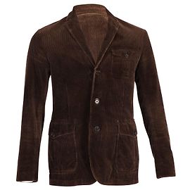 Blazer slim fit Ralph Lauren in velluto a coste marrone Marrone