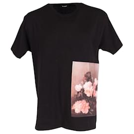 Raf Simons-Raf Simons Joy Division Edition Flower Print T-Shirt in Black Cotton-Other