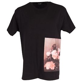 T-shirt Raf Simons Joy Division Edition con stampa floreale in cotone nero Altro
