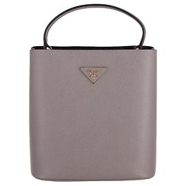 Prada Medium Saffiano Panier Bag aus grauem Nappaleder Grau
