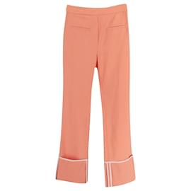 Ellery-Ellery Bembe Turn Up Cuff Pants in Peach Polyester-Peach