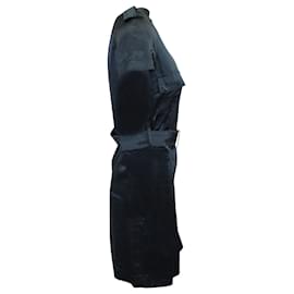 Lanvin-Lanvin Belted Sheath Dress in Blue Silk -Blue