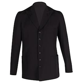 Yohji Yamamoto-Yohji Yamamoto Blazer Jacket in Black Wool-Black