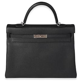 Hermès-Hermes Noir Togo Retourne Kelly 35 PHW-Black