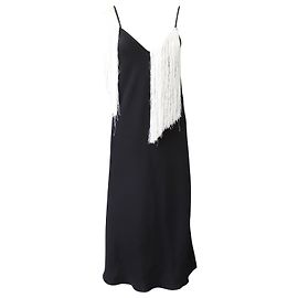 ROBE À FRANGES ELLERY EN ACÉTATE NOIR Noir