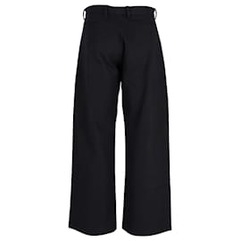 Dior-Dior Hose mit weitem Bein aus schwarzer Wolle-Schwarz