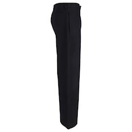 Dior-Calças de perna larga Dior em lã preta-Preto