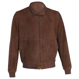 Lacoste Bomber Jacket in Brown Suede  Brown