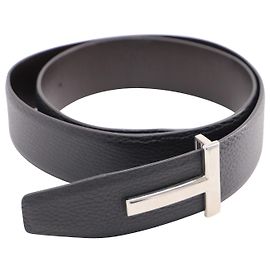 Icono de Tom Ford T 40Cinturón Reversible mm en Piel Negra Negro