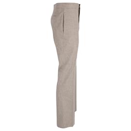Yves Saint Laurent-Pantalones de corte recto de Yves Saint Laurent en lana de algodón marrón-Castaño