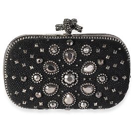 Bottega Veneta Pochette con nodo decorato Stingray Nero