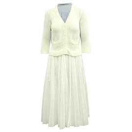 Sacai-Sacai Knit and Pleated Maxi Dress in Multicolor Cotton -Other