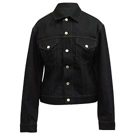 Helmut Lang Femme Trucker Denim Jacket in Navy Blue Cotton Blue Navy blue